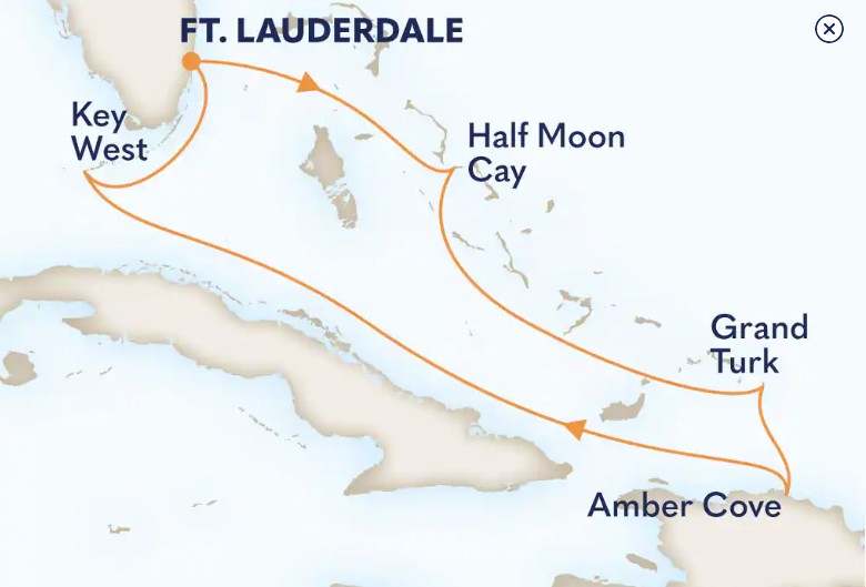 Eastern Caribbean route map